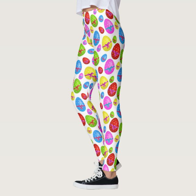 Cute Easter eggs pattern Holiday Leggings (Left)