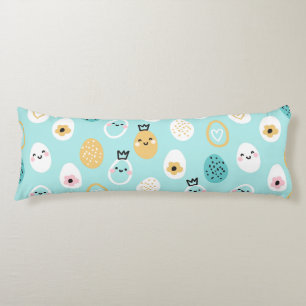 Cute Easter Eggs Pattern Kawaii Pastel Eggs  Body Cushion