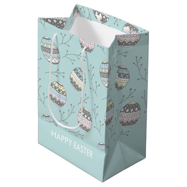Cute Easter eggs pattern Medium Gift Bag (Front Angled)
