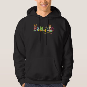 Cute Easter Er Nurse Rn Bunny Ears Happy Easter Eg Hoodie