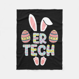 Cute Easter Er Tech Bunny Ears Happy Easter Eggs O Fleece Blanket