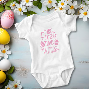 Cute Easter First Time Egg Hunter Baby Bodysuit