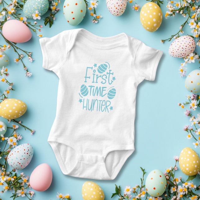 Cute Easter First Time Egg Hunter  Baby Bodysuit (Cute Easter First Time Egg Hunter Baby Bodysuit)