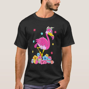 Cute Easter Flamingo Bunny Eggs Flower Spring Men  T-Shirt