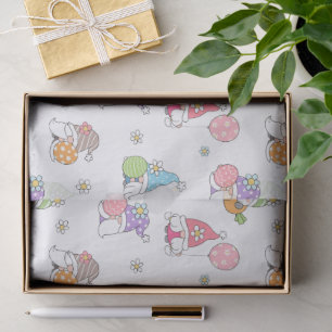Cute Easter Gnomes Girly Spring Flowers Eggs Tissue Paper