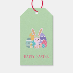 Cute Easter Group Eggs Happy Hoppy Easter day Gift Tags