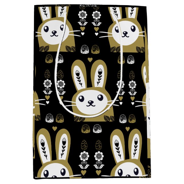 Cute Easter Holiday Rabbit Medium Gift Bag (Front)