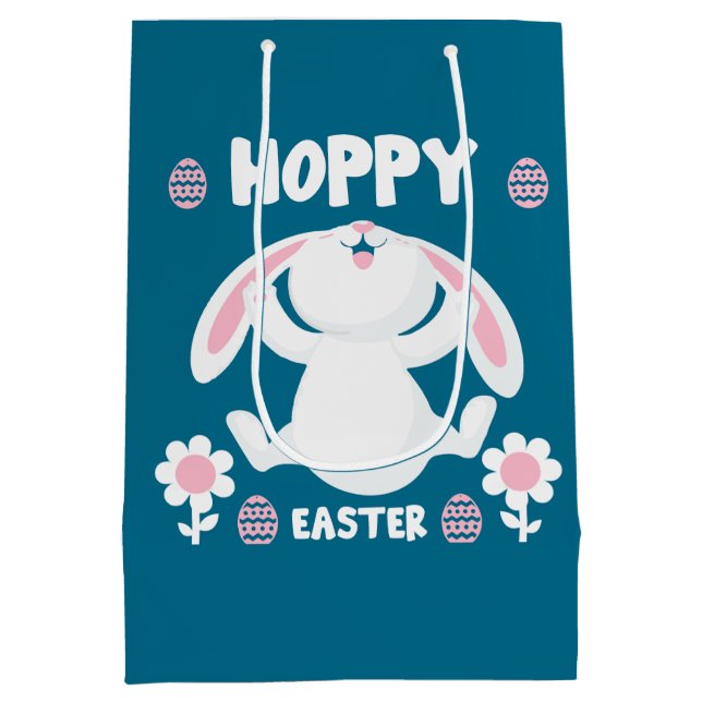 Cute Easter Holiday Rabbit Medium Gift Bag (Back)