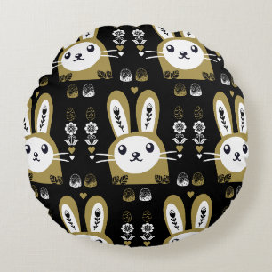 Cute Easter Holiday Rabbit Round Cushion