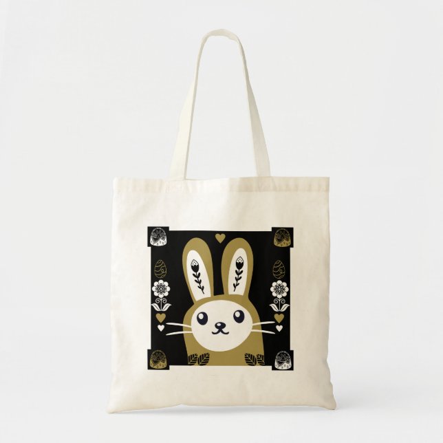 Cute Easter Holiday Rabbit Tote Bag (Front)
