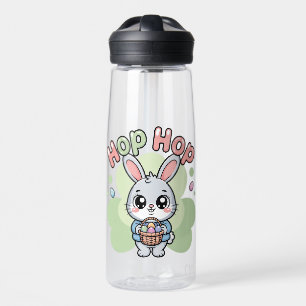 Cute Easter Hop Hop Bunny Basket Artwork Water Bottle