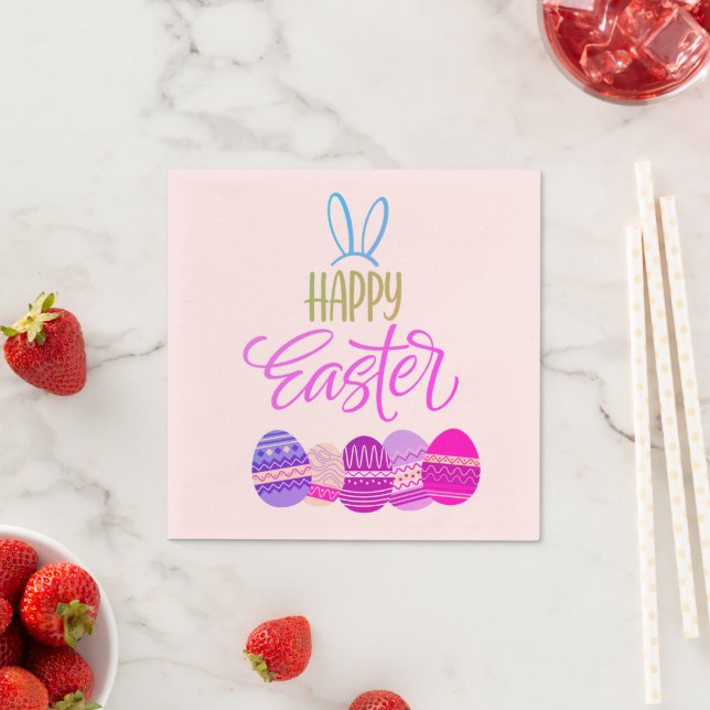 Cute Easter lunch theme paper napkin (Insitu)