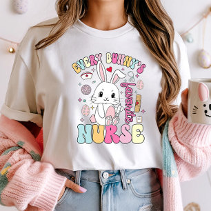 Cute Easter Nurse Bunny Shirt; Fun Spring Medical T-Shirt