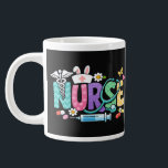 Cute Easter Nurse Medical Humor Large Coffee Mug<br><div class="desc">Colorful lettering with a nurse hat,  stethoscope,  flowers and playful medical symbols. A cheerful graphic celebrating caring nurses and healthcare professionals during the Easter season with a bright and friendly hospital atmosphere.</div>