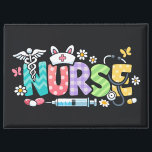 Cute Easter Nurse Medical Humor Magnet<br><div class="desc">Colorful lettering with a nurse hat,  stethoscope,  flowers and playful medical symbols. A cheerful graphic celebrating caring nurses and healthcare professionals during the Easter season with a bright and friendly hospital atmosphere.</div>
