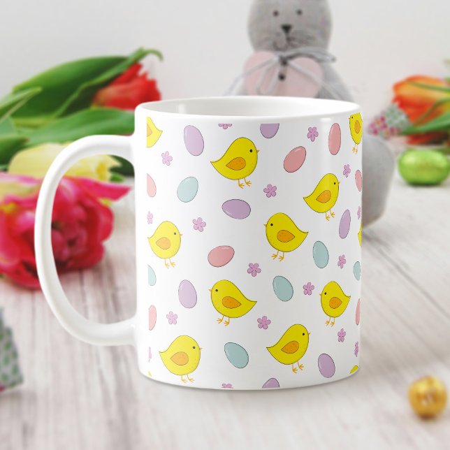 Cute Easter pattern Chickens Eggs Custom colour Coffee Mug (Creator Uploaded)