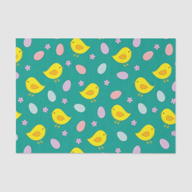 Cute Easter pattern Chickens Eggs Custom colour Tissue Paper (Front)