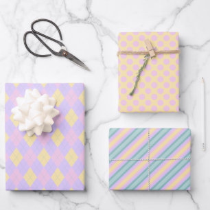 Cute Easter Pattern Pastel Wrapping Paper Sheet