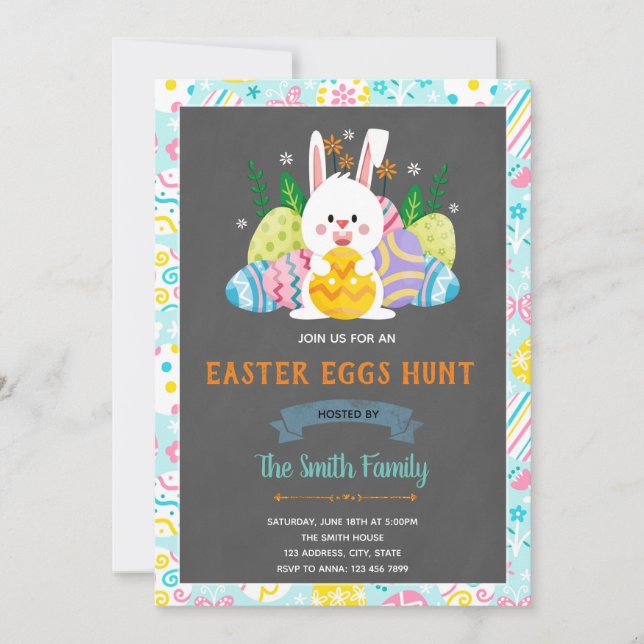 Cute easter rabbit card (Front)