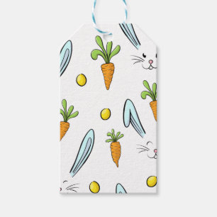 Cute Easter Rabbit Egg Carrot Pattern Gift Tags