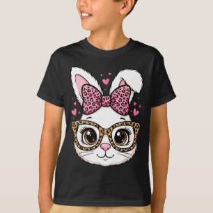 Cute easter rabbit face leopard bow sunglassesCute T-Shirt