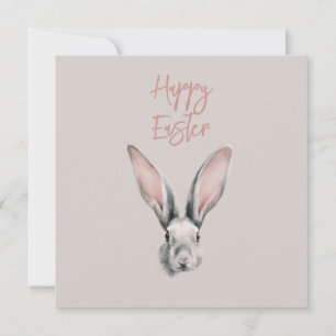 Cute Easter Rabbit in Minimalistic Style Flat Card