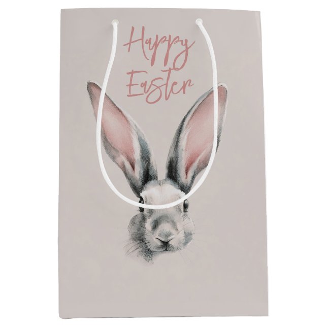 Cute Easter Rabbit Medium Gift Bag (Front)