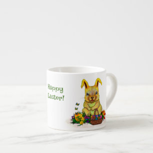 Cute Easter Rabbit with Eggs and Flowers Espresso Cup