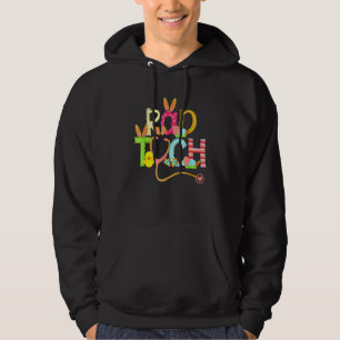Cute Easter Rad Tech Nurse RN Bunny Ears Happy Eas Hoodie