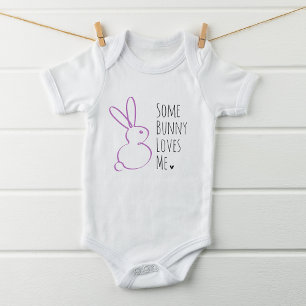 Cute Easter Some Bunny Loves Me Baby Bodysuit