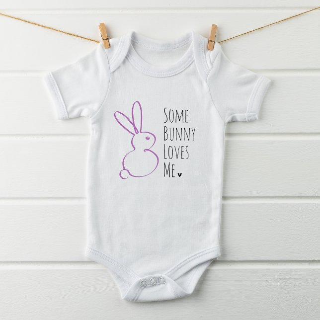 Cute Easter Some Bunny Loves Me Baby Bodysuit (Creator Uploaded)