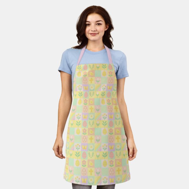 Cute Easter/spring patterned Apron (Worn)