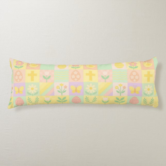 Cute Easter/spring patterned Body Cushion (Front)