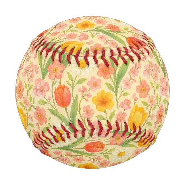 Cute Easter/spring patterned flowers Baseball (Front)