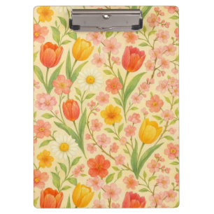 Cute Easter/spring patterned flowers Clipboard