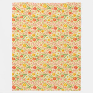 Cute Easter/spring patterned flowers Fleece Blanket