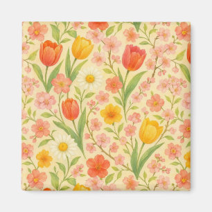 Cute Easter/spring patterned flowers Magnet