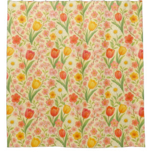 Cute Easter/spring patterned flowers Shower Curtain