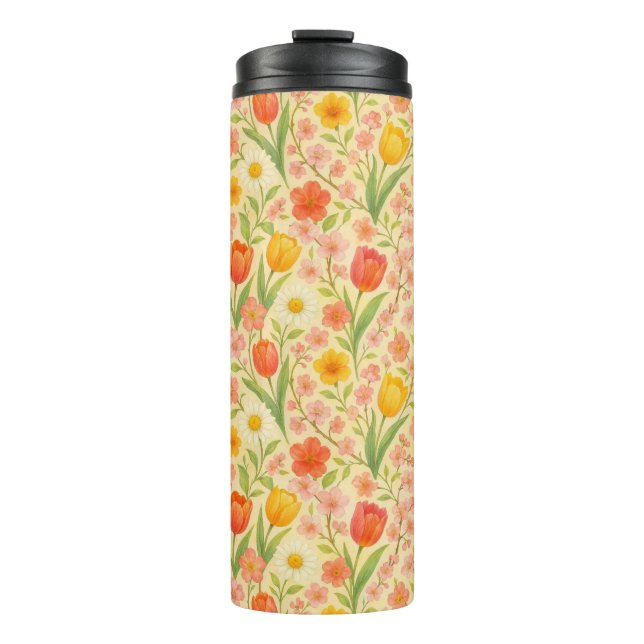 Cute Easter/spring patterned flowers Thermal Tumbler (Front)
