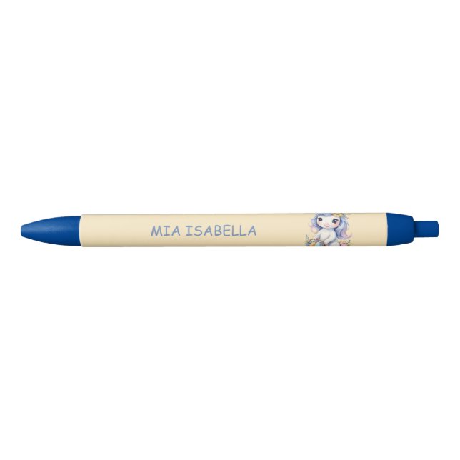 Cute Easter Spring Unicorn Blue Ink Pen  (Front)