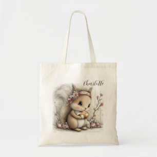 Cute Easter Squirrel Illustration Tote Bag