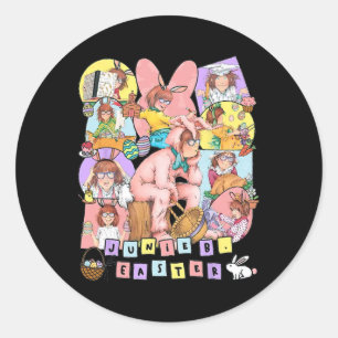 Cute Easter Teacher Junie B Book Lover Ck Jones To Classic Round Sticker