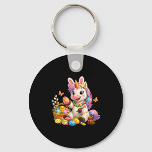 Cute easter unicorn bunny egg magical rainbow key ring