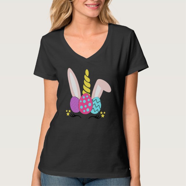 Cute Easter Unicorn Bunny Face Pastelgirls Toddler T-Shirt (Front)