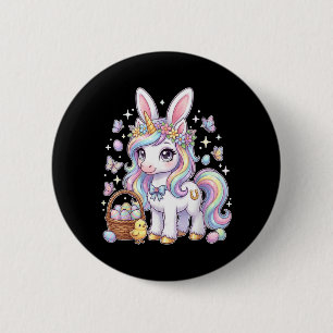 Cute Easter Unicorn Bunny Fantasy Easter Egg Hunt 6 Cm Round Badge