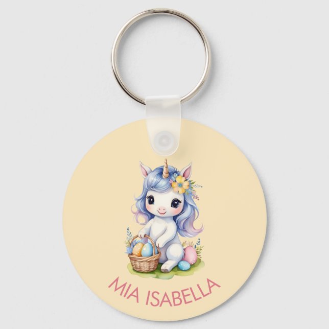 Cute Easter Unicorn Keychain (Front)