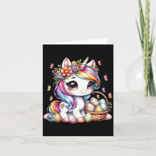 Cute Easter Unicorn Rainbow Eggs for Kids Card