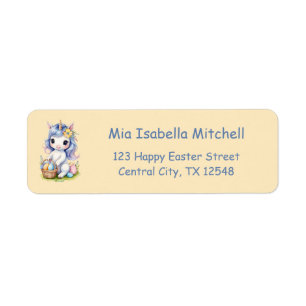 Cute Easter Unicorn - Return Address Label