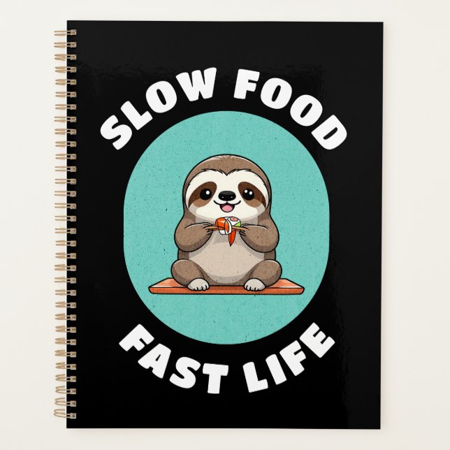 Cute eating Kawaii Sloth Planner (Front)