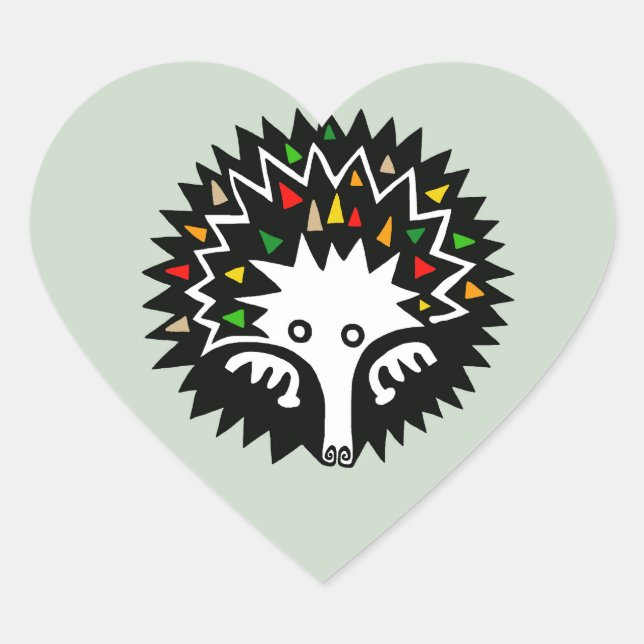 Cute ECHIDNA - Aussie wildlife - monotreme- Heart Sticker (Front)
